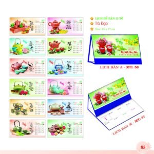 Lịch Để Bàn 2027 MT Mẫu MT56 (24 x 17cm) Xưởng In Ép Kim Nhũ Vàng Tận Gốc in logo doanh nghiệp quà tặng Tết tại Xưởng Quà Tặng Quang Vũ