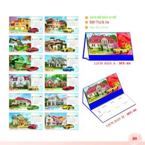 Lịch Để Bàn 2027 MT Mẫu MT64 (24 x 17cm) Xưởng In Ép Kim Nhũ Vàng Tận Gốc in logo doanh nghiệp quà tặng Tết tại Xưởng Quà Tặng Quang Vũ