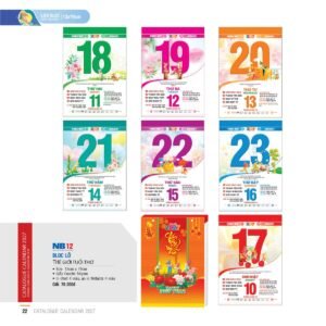 Lịch Bloc 2027 NB Mẫu NB12 (13 x 19cm) Xưởng In Ép Kim Nhũ Vàng Tận Gốc in logo doanh nghiệp quà tặng Tết tại Xưởng Quà Tặng Quang Vũ