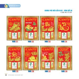 Lịch Bloc 2027 NB Mẫu NB131 (46 x 73cm) Xưởng In Ép Kim Nhũ Vàng Tận Gốc in logo doanh nghiệp quà tặng Tết tại Xưởng Quà Tặng Quang Vũ