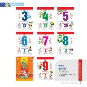 Lịch Bloc 2027 NB Mẫu NB14 (29 x 41 cm) Xưởng In Ép Kim Nhũ Vàng Tận Gốc in logo doanh nghiệp quà tặng Tết tại Xưởng Quà Tặng Quang Vũ