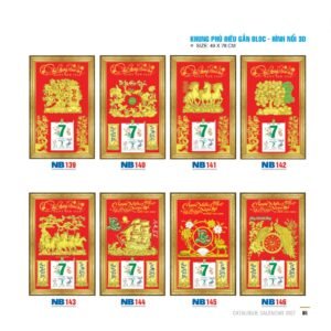 Lịch Bloc 2027 NB Mẫu NB140 (49  x  78 cm) Xưởng In Ép Kim Nhũ Vàng Tận Gốc in logo doanh nghiệp quà tặng Tết tại Xưởng Quà Tặng Quang Vũ
