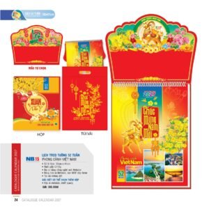 Lịch 52 Tuần 2027 NB Mẫu NB15 (30 x 41cm) Xưởng In Ép Kim Nhũ Vàng Tận Gốc in logo doanh nghiệp quà tặng Tết tại Xưởng Quà Tặng Quang Vũ