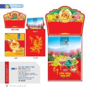 Lịch 52 Tuần 2027 NB Mẫu NB17 (30 x 41cm) Xưởng In Ép Kim Nhũ Vàng Tận Gốc in logo doanh nghiệp quà tặng Tết tại Xưởng Quà Tặng Quang Vũ