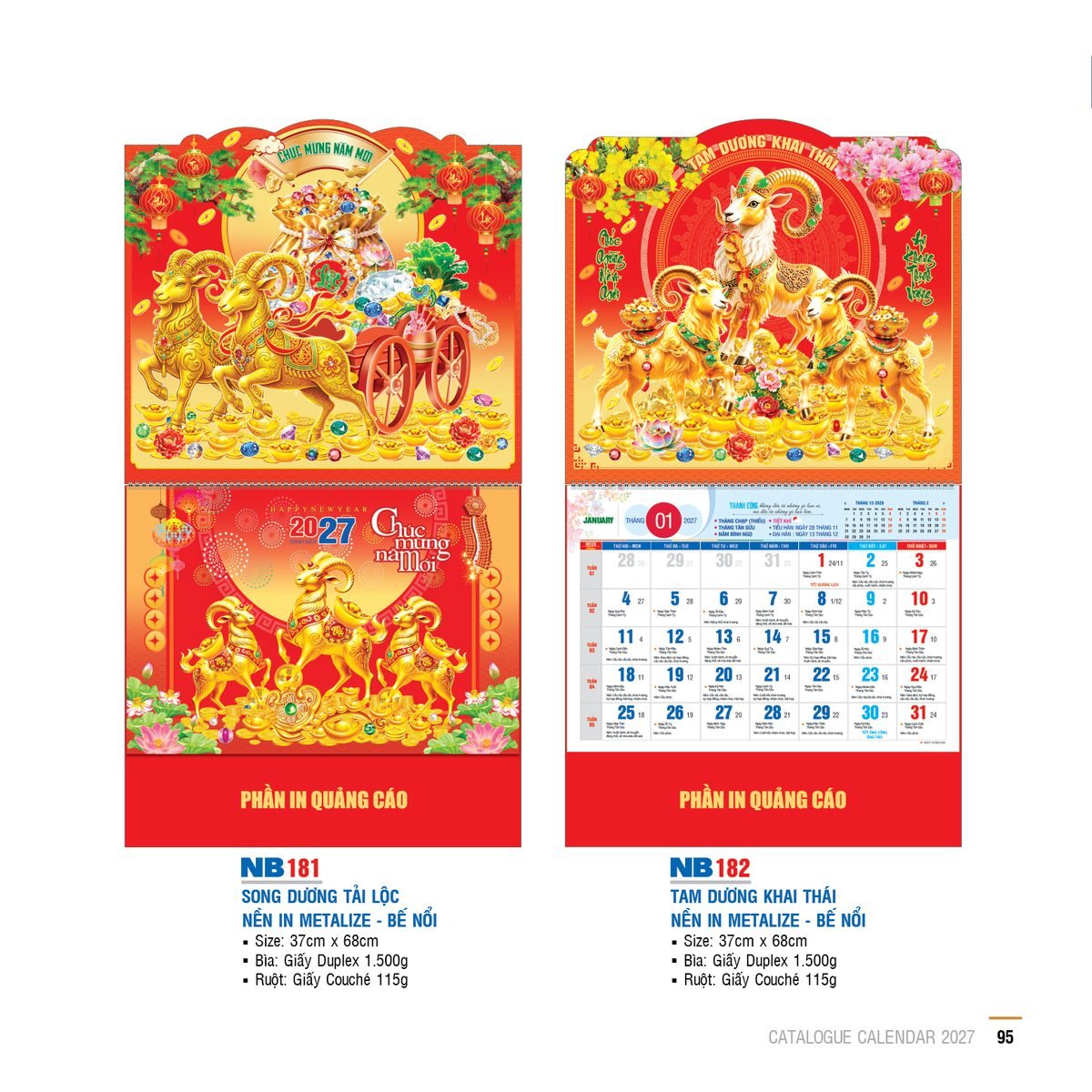 Lịch Bìa Treo 2027 NB Mẫu NB181 (29 x 41 cm) Xưởng In Ép Kim Nhũ Vàng Tận Gốc Lịch Bìa Treo 2027 NB Mẫu NB181 (29 x 41 cm) Xưởng In Ép Kim Nhũ Vàng Tận Gốc in logo doanh nghiệp quà tặng Tết tại Xưởng Quà Tặng Quang Vũ