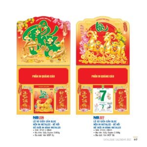Lịch Treo Tường Lò Xo 2027 NB Mẫu NB226 (40 x 60 cm) Xưởng In Ép Kim Nhũ Vàng Tận Gốc in logo doanh nghiệp quà tặng Tết tại Xưởng Quà Tặng Quang Vũ