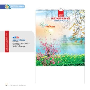 Lịch Treo Tường Lò Xo 2027 NB Mẫu NB254 (40 x 60 cm) Xưởng In Ép Kim Nhũ Vàng Tận Gốc in logo doanh nghiệp quà tặng Tết tại Xưởng Quà Tặng Quang Vũ