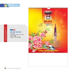 Lịch Treo Tường Lò Xo 2027 NB Mẫu NB255 (16 x 25 cm) Xưởng In Ép Kim Nhũ Vàng Tận Gốc in logo doanh nghiệp quà tặng Tết tại Xưởng Quà Tặng Quang Vũ
