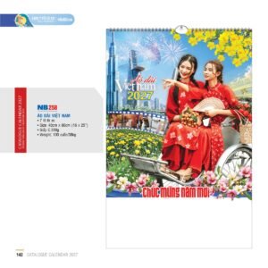 Lịch Treo Tường Lò Xo 2027 NB Mẫu NB258 (16 x 25 cm) Xưởng In Ép Kim Nhũ Vàng Tận Gốc in logo doanh nghiệp quà tặng Tết tại Xưởng Quà Tặng Quang Vũ