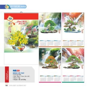 Lịch Treo Tường Nẹp Thiếc 2027 NB Mẫu NB259 (45  x  70cm) Xưởng In Ép Kim Nhũ Vàng Tận Gốc in logo doanh nghiệp quà tặng Tết tại Xưởng Quà Tặng Quang Vũ