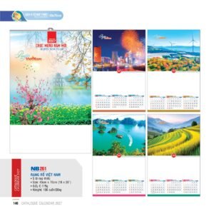Lịch Treo Tường Nẹp Thiếc 2027 NB Mẫu NB261 (45 x 70cm) Xưởng In Ép Kim Nhũ Vàng Tận Gốc in logo doanh nghiệp quà tặng Tết tại Xưởng Quà Tặng Quang Vũ