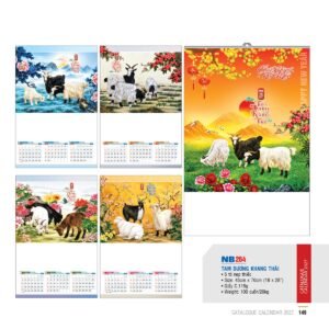 Lịch Treo Tường Nẹp Thiếc 2027 NB Mẫu NB264 (18 x 28 cm) Xưởng In Ép Kim Nhũ Vàng Tận Gốc in logo doanh nghiệp quà tặng Tết tại Xưởng Quà Tặng Quang Vũ