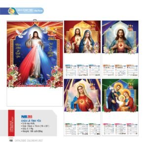 Lịch Treo Tường Nẹp Thiếc 2027 NB Mẫu NB265 (45 x 70cm) Xưởng In Ép Kim Nhũ Vàng Tận Gốc in logo doanh nghiệp quà tặng Tết tại Xưởng Quà Tặng Quang Vũ