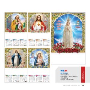 Lịch Treo Tường Nẹp Thiếc 2027 NB Mẫu NB266 (18 x 28 cm) Xưởng In Ép Kim Nhũ Vàng Tận Gốc in logo doanh nghiệp quà tặng Tết tại Xưởng Quà Tặng Quang Vũ