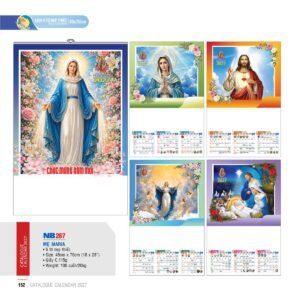 Lịch Treo Tường Nẹp Thiếc 2027 NB Mẫu NB267 (45 x 70cm) Xưởng In Ép Kim Nhũ Vàng Tận Gốc in logo doanh nghiệp quà tặng Tết tại Xưởng Quà Tặng Quang Vũ