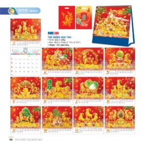 Lịch Để Bàn 2027 NB Mẫu NB300 (19 x 21cm) Xưởng In Ép Kim Nhũ Vàng Tận Gốc in logo doanh nghiệp quà tặng Tết tại Xưởng Quà Tặng Quang Vũ