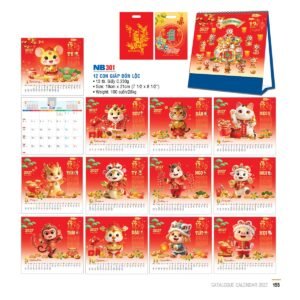 Lịch Bloc 2027 NB Mẫu NB301 (31 x 202 cm) Xưởng In Ép Kim Nhũ Vàng Tận Gốc in logo doanh nghiệp quà tặng Tết tại Xưởng Quà Tặng Quang Vũ