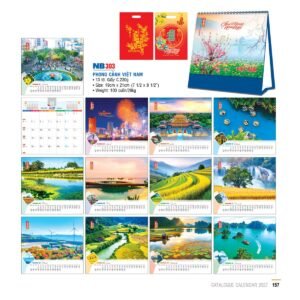 Lịch Bloc 2027 NB Mẫu NB303 (31 x 15 cm) Xưởng In Ép Kim Nhũ Vàng Tận Gốc in logo doanh nghiệp quà tặng Tết tại Xưởng Quà Tặng Quang Vũ