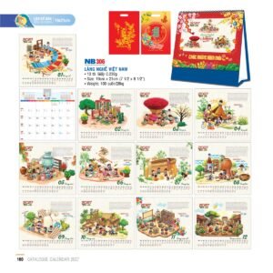 Lịch Bloc 2027 NB Mẫu NB306 (19 x 21cm) Xưởng In Ép Kim Nhũ Vàng Tận Gốc in logo doanh nghiệp quà tặng Tết tại Xưởng Quà Tặng Quang Vũ