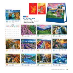 Lịch Bloc 2027 NB Mẫu NB307 (29 x 41 cm) Xưởng In Ép Kim Nhũ Vàng Tận Gốc in logo doanh nghiệp quà tặng Tết tại Xưởng Quà Tặng Quang Vũ