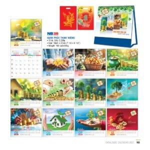 Lịch Bloc 2027 NB Mẫu NB309 (31 x 202 cm) Xưởng In Ép Kim Nhũ Vàng Tận Gốc in logo doanh nghiệp quà tặng Tết tại Xưởng Quà Tặng Quang Vũ