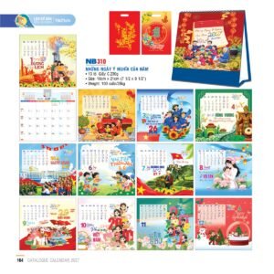 Lịch Bloc 2027 NB Mẫu NB310 (19 x 21cm) Xưởng In Ép Kim Nhũ Vàng Tận Gốc in logo doanh nghiệp quà tặng Tết tại Xưởng Quà Tặng Quang Vũ