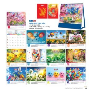 Lịch Bloc 2027 NB Mẫu NB311 (29 x 41 cm) Xưởng In Ép Kim Nhũ Vàng Tận Gốc in logo doanh nghiệp quà tặng Tết tại Xưởng Quà Tặng Quang Vũ