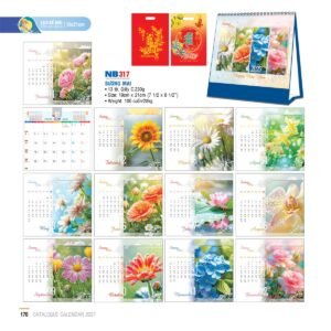 Lịch Bloc 2027 NB Mẫu NB317 (13  x  10 cm) Xưởng In Ép Kim Nhũ Vàng Tận Gốc in logo doanh nghiệp quà tặng Tết tại Xưởng Quà Tặng Quang Vũ