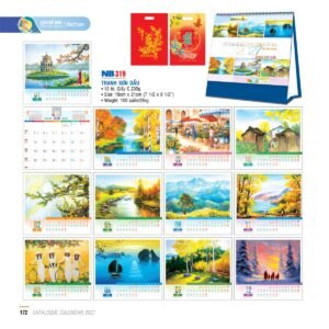Lịch Bloc 2027 NB Mẫu NB319 (19 x 21cm) Xưởng In Ép Kim Nhũ Vàng Tận Gốc in logo doanh nghiệp quà tặng Tết tại Xưởng Quà Tặng Quang Vũ