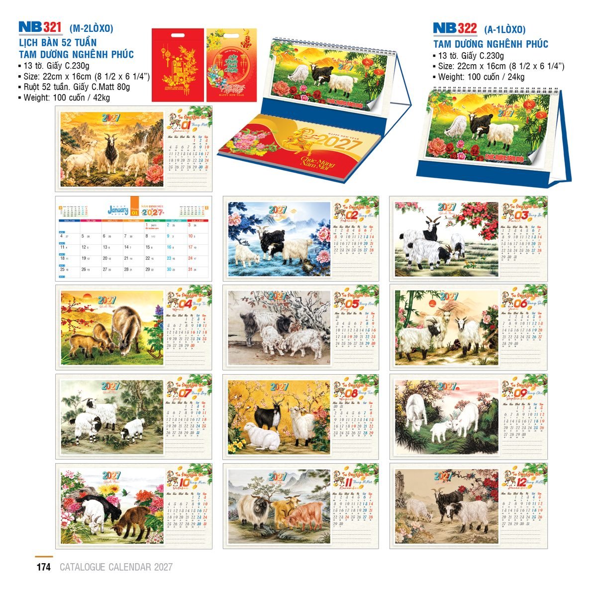 Lịch Để Bàn 2027 NB Mẫu NB321 (16 x 24 cm) Xưởng In Ép Kim Nhũ Vàng Tận Gốc Lịch Để Bàn 2027 NB Mẫu NB321 (16 x 24 cm) Xưởng In Ép Kim Nhũ Vàng Tận Gốc in logo doanh nghiệp quà tặng Tết tại Xưởng Quà Tặng Quang Vũ