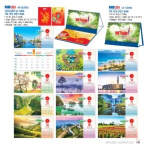 Lịch Để Bàn 2027 NB Mẫu NB323 (027  x  02 cm) Xưởng In Ép Kim Nhũ Vàng Tận Gốc in logo doanh nghiệp quà tặng Tết tại Xưởng Quà Tặng Quang Vũ