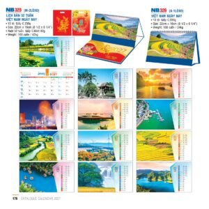 Lịch Để Bàn 2027 NB Mẫu NB326 (18 x 15 cm) Xưởng In Ép Kim Nhũ Vàng Tận Gốc in logo doanh nghiệp quà tặng Tết tại Xưởng Quà Tặng Quang Vũ