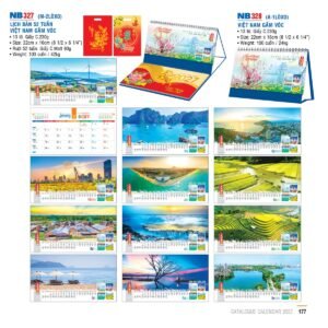 Lịch Để Bàn 2027 NB Mẫu NB328 (16 x 24 cm) Xưởng In Ép Kim Nhũ Vàng Tận Gốc in logo doanh nghiệp quà tặng Tết tại Xưởng Quà Tặng Quang Vũ