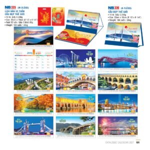 Lịch Để Bàn 2027 NB Mẫu NB335 (16 x 24 cm) Xưởng In Ép Kim Nhũ Vàng Tận Gốc in logo doanh nghiệp quà tặng Tết tại Xưởng Quà Tặng Quang Vũ