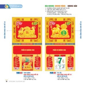 Lịch Bìa Treo 2027 NB Mẫu NB88T (40 x 71cm) Xưởng In Ép Kim Nhũ Vàng Tận Gốc in logo doanh nghiệp quà tặng Tết tại Xưởng Quà Tặng Quang Vũ