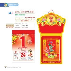 Lịch Bloc Đại Đặc Biệt 2027 NB Mẫu NB9 (17 x 24cm) Xưởng In Ép Kim Nhũ Vàng Tận Gốc in logo doanh nghiệp quà tặng Tết tại Xưởng Quà Tặng Quang Vũ