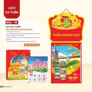 Lịch 52 Tuần 2027 NHA Mẫu NHA46 (30 x 41cm) Xưởng In Ép Kim Nhũ Vàng Tận Gốc in logo doanh nghiệp quà tặng Tết tại Xưởng Quà Tặng Quang Vũ