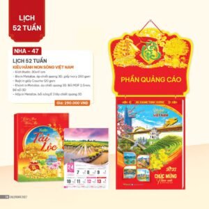 Lịch 52 Tuần 2027 NHA Mẫu NHA47 (30 x 41cm) Xưởng In Ép Kim Nhũ Vàng Tận Gốc in logo doanh nghiệp quà tặng Tết tại Xưởng Quà Tặng Quang Vũ