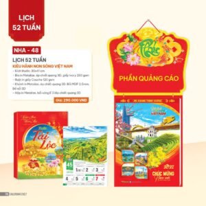 Lịch 52 Tuần 2027 NHA Mẫu NHA48 (30 x 41cm) Xưởng In Ép Kim Nhũ Vàng Tận Gốc in logo doanh nghiệp quà tặng Tết tại Xưởng Quà Tặng Quang Vũ