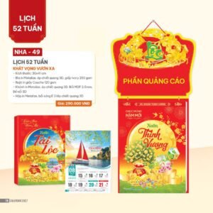 Lịch 52 Tuần 2027 NHA Mẫu NHA49 (30 x 41cm) Xưởng In Ép Kim Nhũ Vàng Tận Gốc in logo doanh nghiệp quà tặng Tết tại Xưởng Quà Tặng Quang Vũ