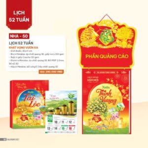 Lịch 52 Tuần 2027 NHA Mẫu NHA50 (30 x 41cm) Xưởng In Ép Kim Nhũ Vàng Tận Gốc in logo doanh nghiệp quà tặng Tết tại Xưởng Quà Tặng Quang Vũ