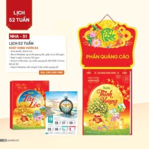 Lịch 52 Tuần 2027 NHA Mẫu NHA51 (30 x 41cm) Xưởng In Ép Kim Nhũ Vàng Tận Gốc in logo doanh nghiệp quà tặng Tết tại Xưởng Quà Tặng Quang Vũ