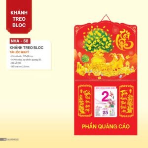 Lịch Bloc 2027 NHA Mẫu NHA58 (37 x 68cm) Xưởng In Ép Kim Nhũ Vàng Tận Gốc in logo doanh nghiệp quà tặng Tết tại Xưởng Quà Tặng Quang Vũ