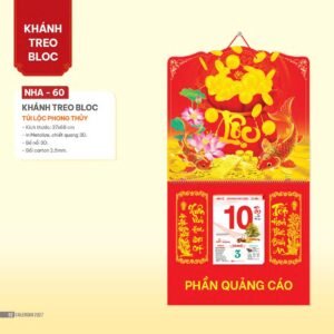 Lịch Bloc 2027 NHA Mẫu NHA60 (37 x 68cm) Xưởng In Ép Kim Nhũ Vàng Tận Gốc in logo doanh nghiệp quà tặng Tết tại Xưởng Quà Tặng Quang Vũ