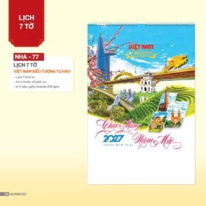 Lịch Treo Tường Lò Xo 2027 NHA Mẫu NHA77 (40 x 60cm) Xưởng In Ép Kim Nhũ Vàng Tận Gốc in logo doanh nghiệp quà tặng Tết tại Xưởng Quà Tặng Quang Vũ