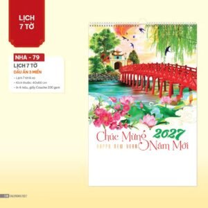 Lịch Treo Tường Lò Xo 2027 NHA Mẫu NHA79 (40 x 60cm) Xưởng In Ép Kim Nhũ Vàng Tận Gốc in logo doanh nghiệp quà tặng Tết tại Xưởng Quà Tặng Quang Vũ
