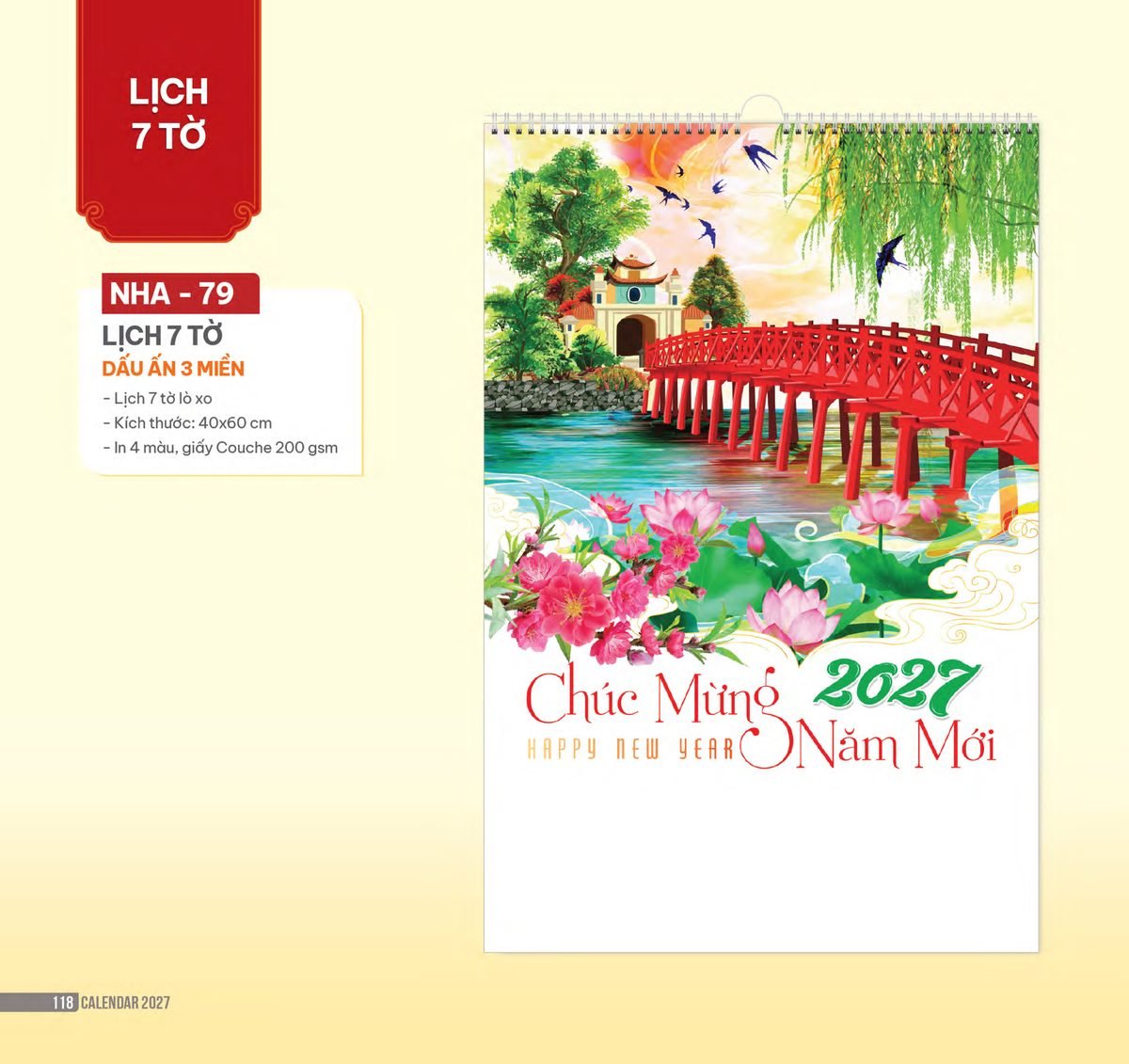 Lịch Treo Tường Lò Xo 2027 NHA Mẫu NHA79 (40 x 60cm) Xưởng In Ép Kim Nhũ Vàng Tận Gốc Lịch Treo Tường Lò Xo 2027 NHA Mẫu NHA79 (40 x 60cm) Xưởng In Ép Kim Nhũ Vàng Tận Gốc in logo doanh nghiệp quà tặng Tết tại Xưởng Quà Tặng Quang Vũ