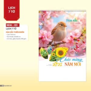 Lịch Treo Tường Lò Xo 2027 NHA Mẫu NHA83 (40 x 60cm) Xưởng In Ép Kim Nhũ Vàng Tận Gốc in logo doanh nghiệp quà tặng Tết tại Xưởng Quà Tặng Quang Vũ