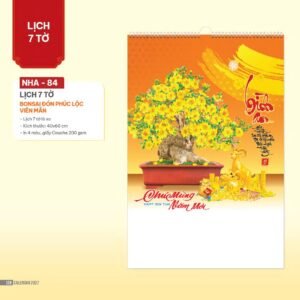 Lịch Treo Tường Lò Xo 2027 NHA Mẫu NHA84 (40 x 60cm) Xưởng In Ép Kim Nhũ Vàng Tận Gốc in logo doanh nghiệp quà tặng Tết tại Xưởng Quà Tặng Quang Vũ