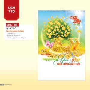 Lịch Treo Tường Lò Xo 2027 NHA Mẫu NHA86 (40 x 60cm) Xưởng In Ép Kim Nhũ Vàng Tận Gốc in logo doanh nghiệp quà tặng Tết tại Xưởng Quà Tặng Quang Vũ